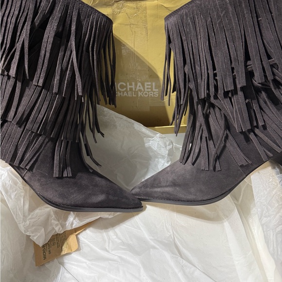 Michael Kors Jayla Suede Heeled Booties – Chocolate - Picture 7 of 14